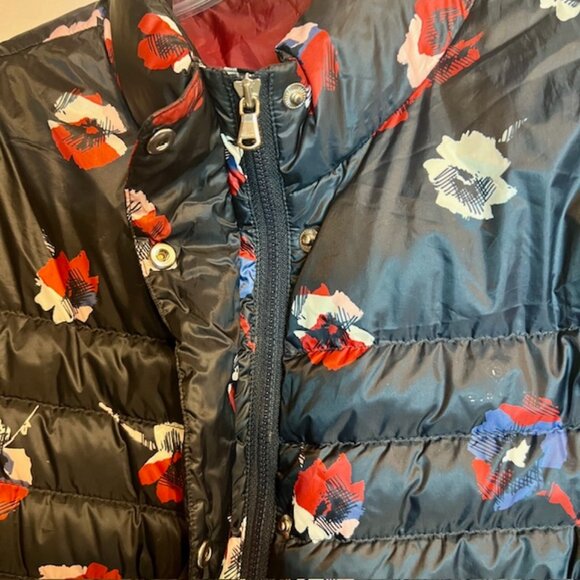 GANT Navy Floral Print Quilted Puffer Jacket Size M - Picture 6 of 10